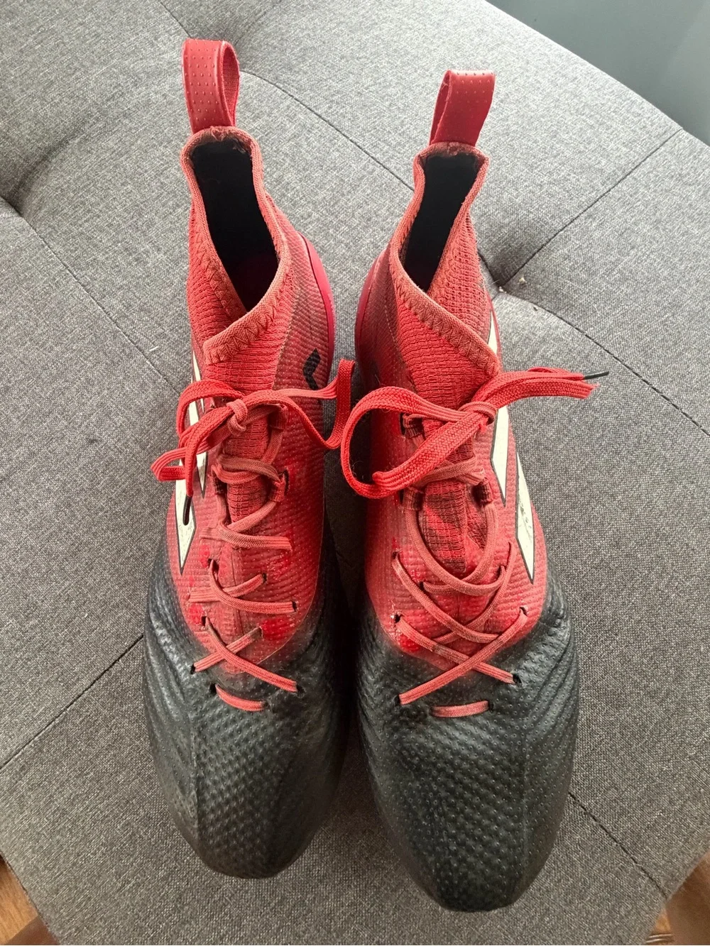 adidas Men's Red and Black Soccer Cleats